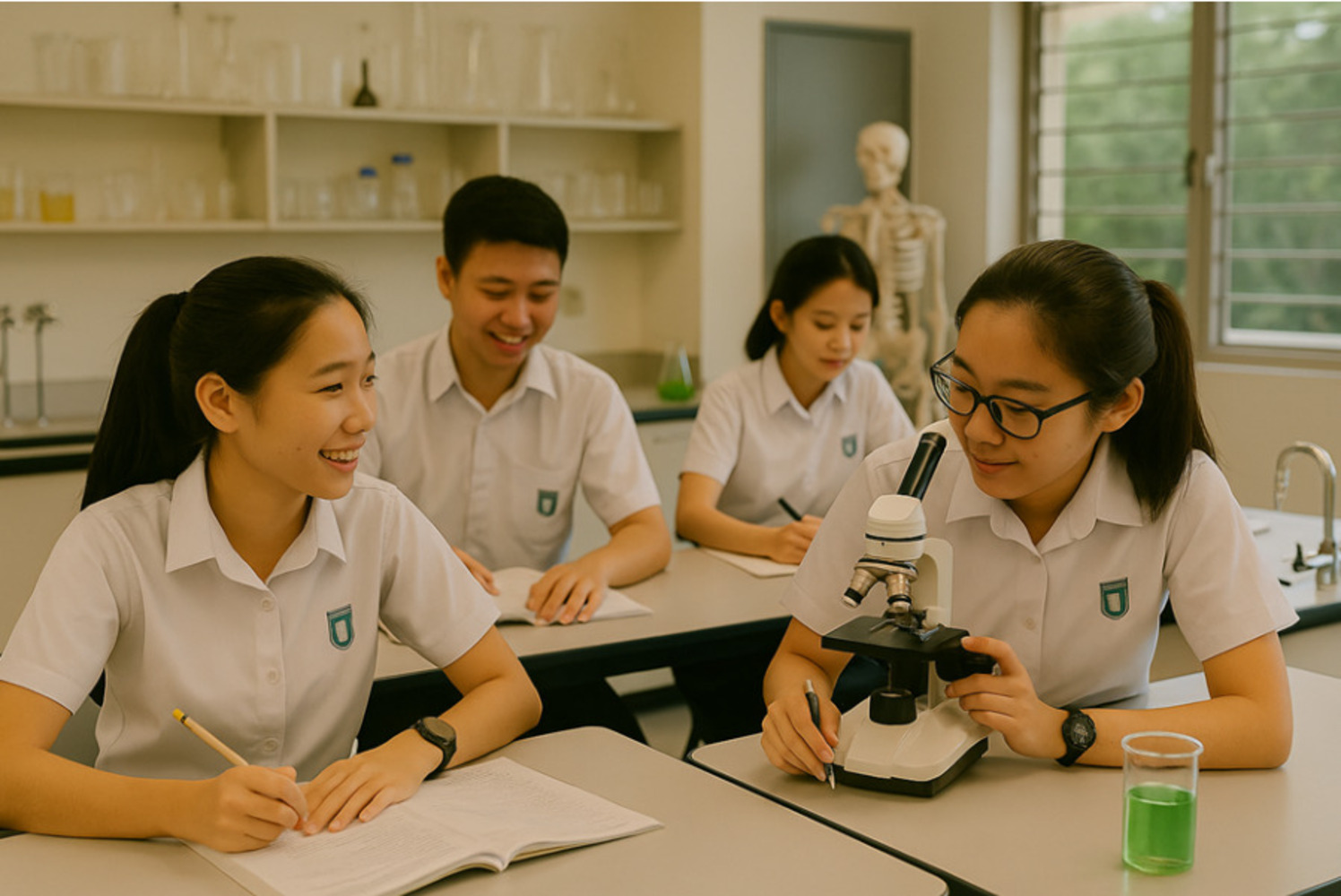 Students studying