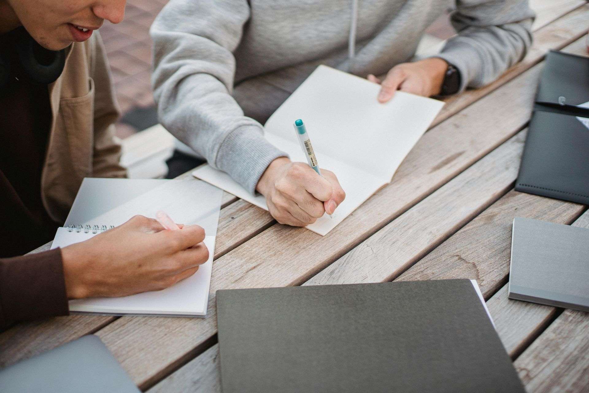 student taking notes