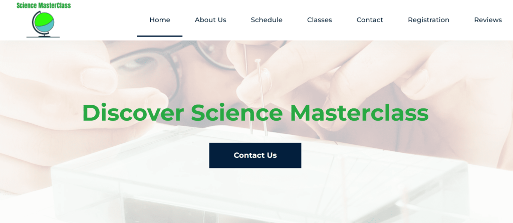 science masterclass website homepage