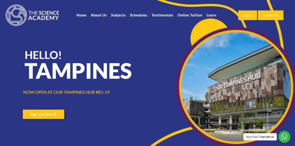 the science academy website homepage