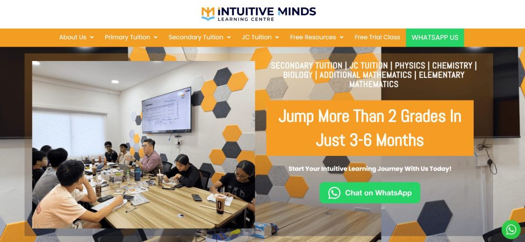 intuitive minds website homepage