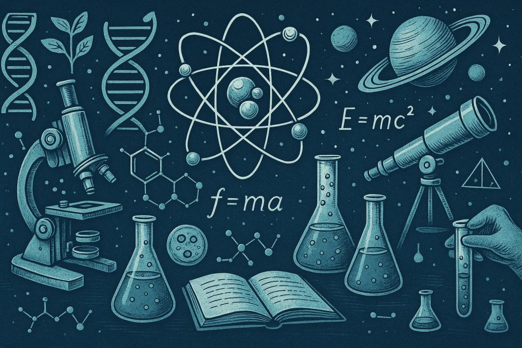 test tubes beakers book atoms